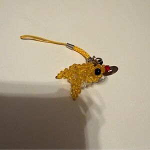 Yellow Crystal Bird Charm/Keychain